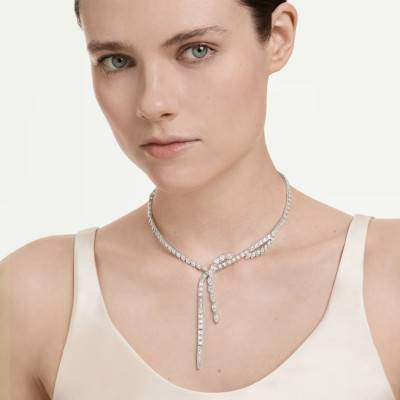 Collier en Y Mesmera en Métal Rhodié & Oxydes de Zirconium Blancs, Longueur 36 cm à 43 cm - 5748652 - Swarovski