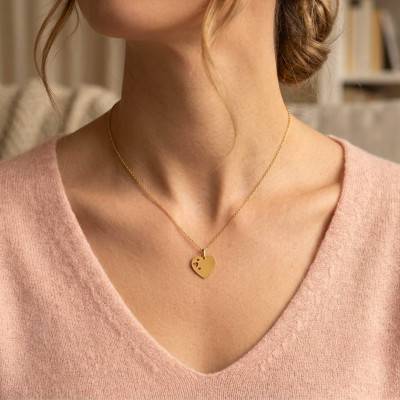 750 Yellow Gold Openwork Heart Medal - Lucas Lucor