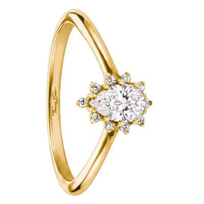 Bague Goutte en Métal Doré & Oxydes de Zirconium - TR2479-M01-14 - Thomas Sabo