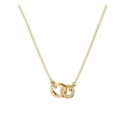 Collier Together en Métal Doré & Oxydes de Zirconium, Longueur de 40 cm à 45 cm - KE2385-M01-14 - Thomas Sabo