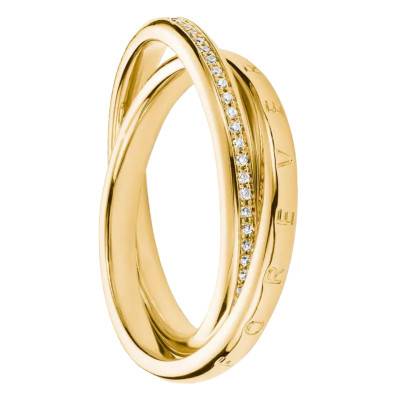 Gold-Tone Metal & Zirconia Double Ring Together - TR2548-M01-14 - Thomas Sabo