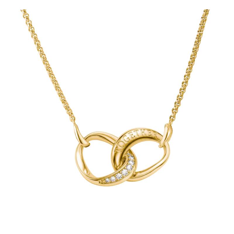 Gold-Toned Metal & Cubic Zirconia Together Necklace, 40 cm to 45 cm Length - KE2380-M01-14 - Thomas Sabo