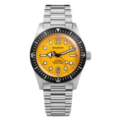 Yellow Skindiver Automatic 38 mm Jumbo Dive Watch - Wolbrook