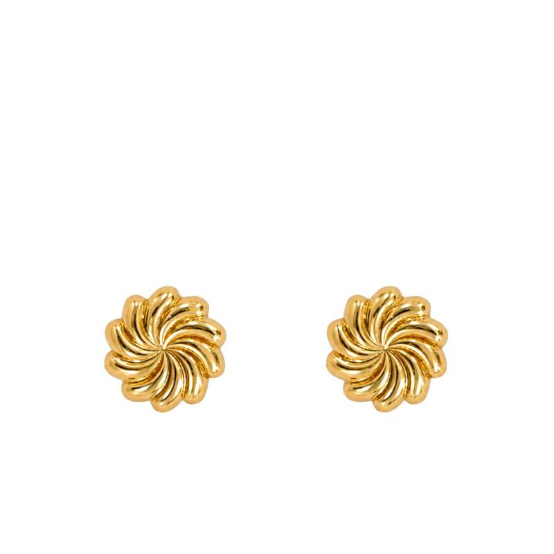 375 Yellow Gold Spiral Earrings - Emanessence