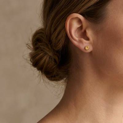 375 Yellow Gold Spiral Earrings - Emanessence