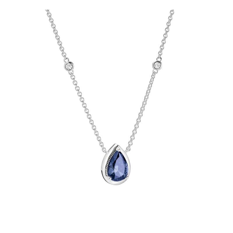 Collier Elyndra Goutte en Argent 925 & Cristal Bleu, Longueur de 45 cm à 50 cm - KE2331-166-1 - Thomas Sabo