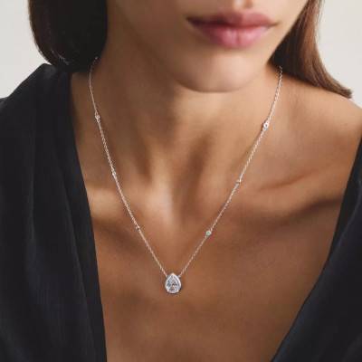 Collier Elyndra Goutte en Argent 925 & Oxydes de Zirconium, Longueur de 45 cm à 50 cm - KE2331-051-14 - Thomas Sabo