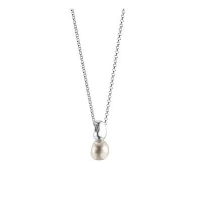 Bold Elegance 925 Silver & Pearl Necklace, Length 40 cm to 45 cm - KE2318-082-14 - Thomas Sabo
