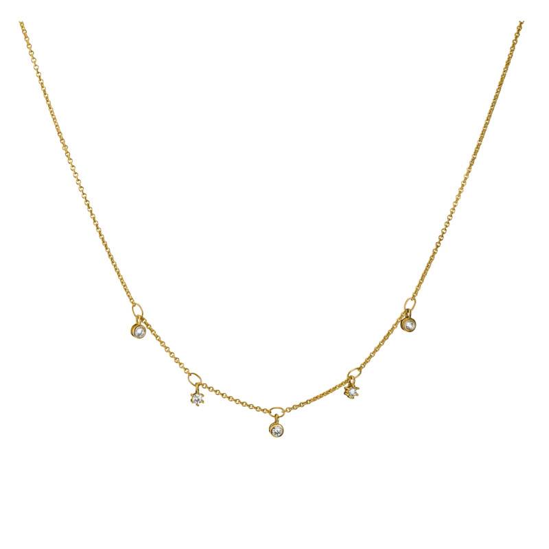 Collier Classic TS en Métal Doré & Oxydes de Zirconium, Longueur de 40 cm à 45 cm - KE2071-M01-14 - Thomas Sabo