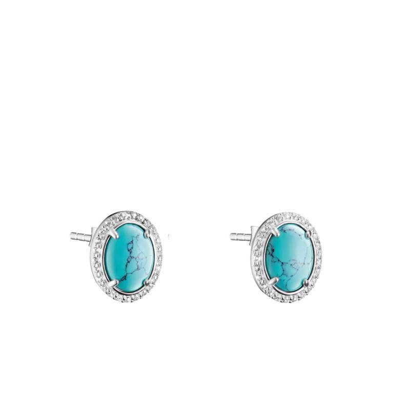 925 Silver, Turquoise Stone & Zirconium Oxide Elyndra Earrings - H2354-405-17 - Thomas Sabo