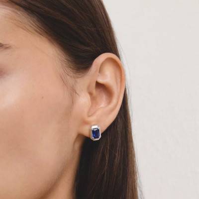Boucles d'Oreilles Elyndra en Argent 925 & Cristal Bleu - H2353-699-1 - Thomas Sabo