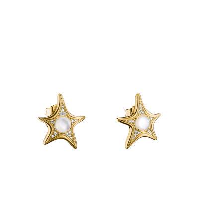 Boucles d'Oreilles Étoiles Fluid Elegance en Métal Doré, Nacre & Oxydes de Zirconium - H2351-M01-14 - Thomas Sabo