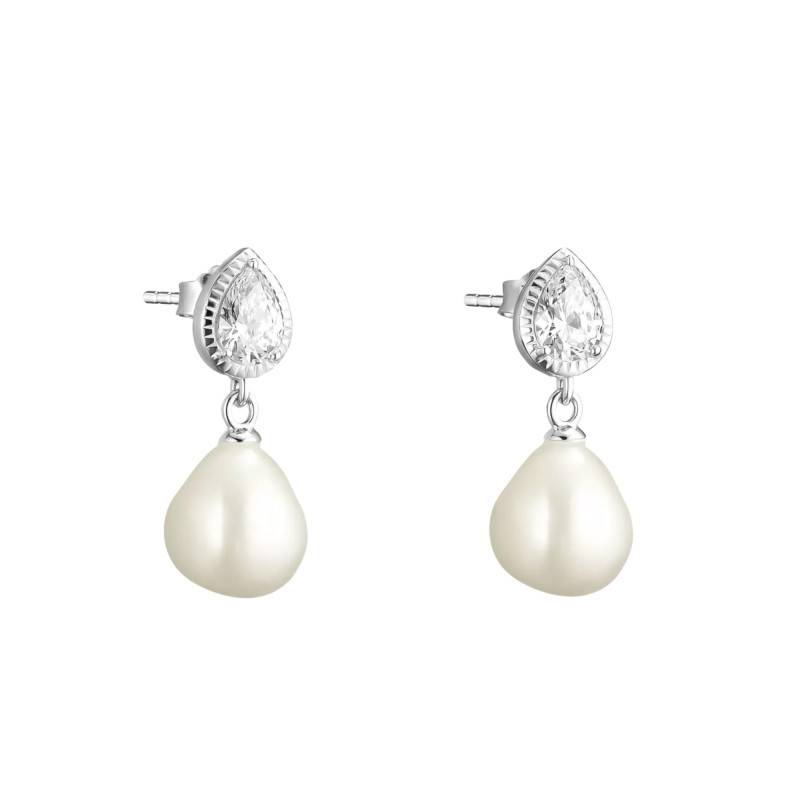 925 Silver, Pearl & Zirconium Oxide Elyndra Stud Earrings - H2349-167-14 - Thomas Sabo