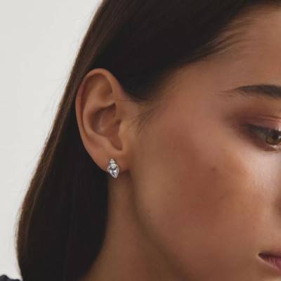 Boucles d'Oreilles Elyndra en Argent 925 & Oxydes de Zirconium Blancs - H2333-051-14 - Thomas Sabo