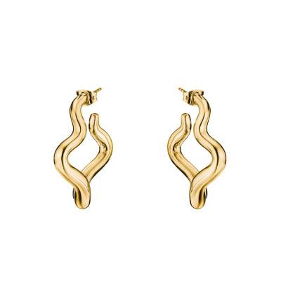 Boucles d'Oreilles Créoles Ondulées Classics en Métal Doré - CR771-M01-39 - Thomas Sabo