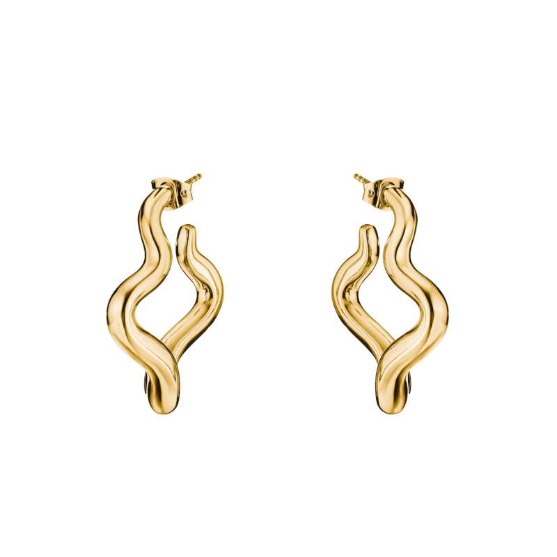 Gold-Plated Metal Classics Wavy Hoop Earrings - CR771-M01-39 - Thomas Sabo