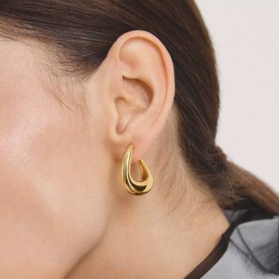 Boucles d'Oreilles Créoles Torsadées Classics en Métal Doré - CR768-M01-39 - Thomas Sabo