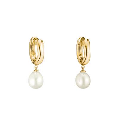 Boucles d'Oreilles Créoles Bold Elegance en Argent Doré & Perles - CR766-430-14 - Thomas Sabo