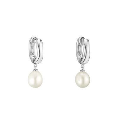 Boucles d'Oreilles Créoles Bold Elegance en Argent 925 & Perles - CR766-082-14 - Thomas Sabo