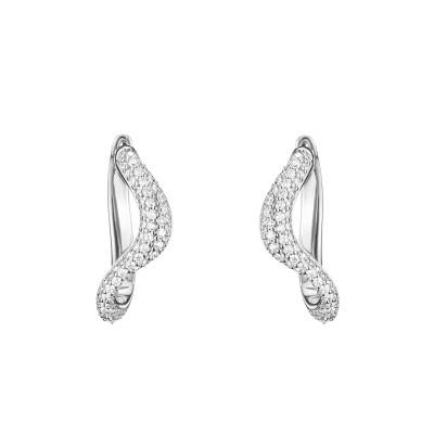 Boucles d'Oreilles Créoles Ondulées Fluid Elegance en Argent 925 & Oxydes de Zirconium - CR765-051-14 - Thomas Sabo