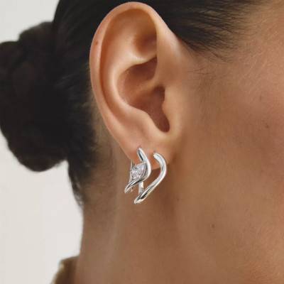 Boucles d'Oreilles Créoles Ondulées Fluid Elegance en Argent 925 - CR764-001-21 - Thomas Sabo