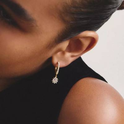 Gold-Plated Metal & Zirconium Oxide Classics Gouttes Hoop Earrings - CR748-M01-14 - Thomas Sabo