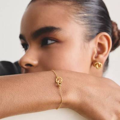 Bracelet Together en Métal Doré & Oxydes de Zirconium, Longueur de 16 cm à 19 cm - A2239-M01-14-L19V - Thomas Sabo