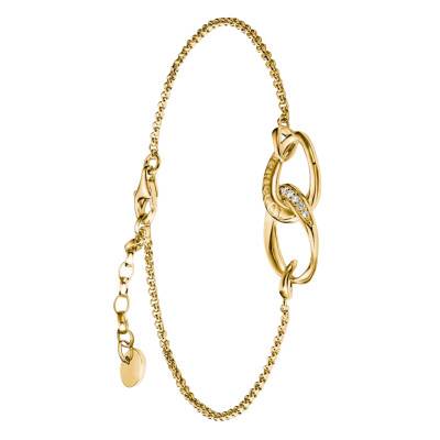 Bracelet Together Anneaux Entrelacés en Métal Doré & Oxydes de Zirconium, Longueur de 16 cm à 19 cm - A2233-M01-14-L19V - Thomas Sabo