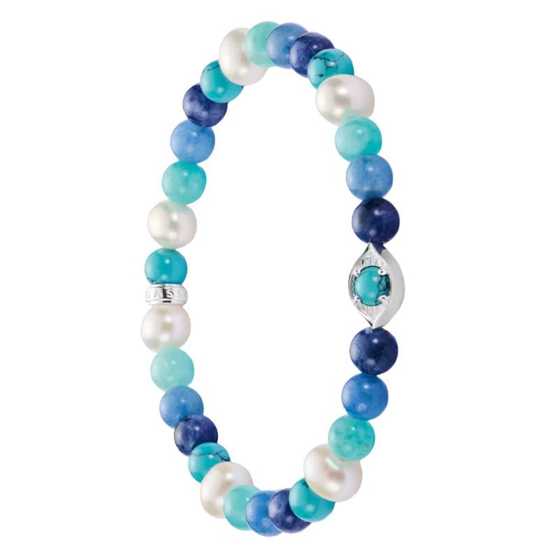 Elyndra 925/1000 Silver, Multicolor Pearls & Stones Bracelet, Length 17 cm or 19 cm - A2210-587-7-L17 - Thomas Sabo