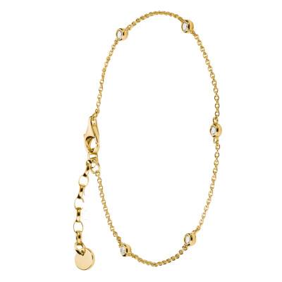Bracelet Classic en Métal Doré & Oxydes de Zirconium, Longueur de 16 cm à 19 cm - A1999-M01-14-L19V - Thomas Sabo