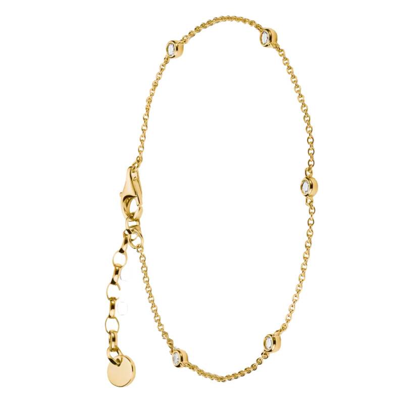 Classic Gold-Plated Metal & White Zirconia Bracelet, 16 cm to 19 cm Length - A1999-M01-14-L19V - Thomas Sabo
