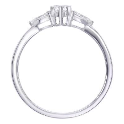 Bague Solitaire Coussin Epaulé Diamants de Synthèse 0,60 ct en Or Blanc 375 - Amore