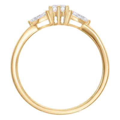 Bague Solitaire Coussin Epaulé Diamants de Synthèse 0,60 ct en Or Jaune 375 - Amore