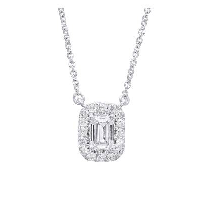 Collier en Or Blanc 750 & Diamants de Synthèse 0,40 ct, Longueur de 40 cm à 42 cm - Diamond Lady