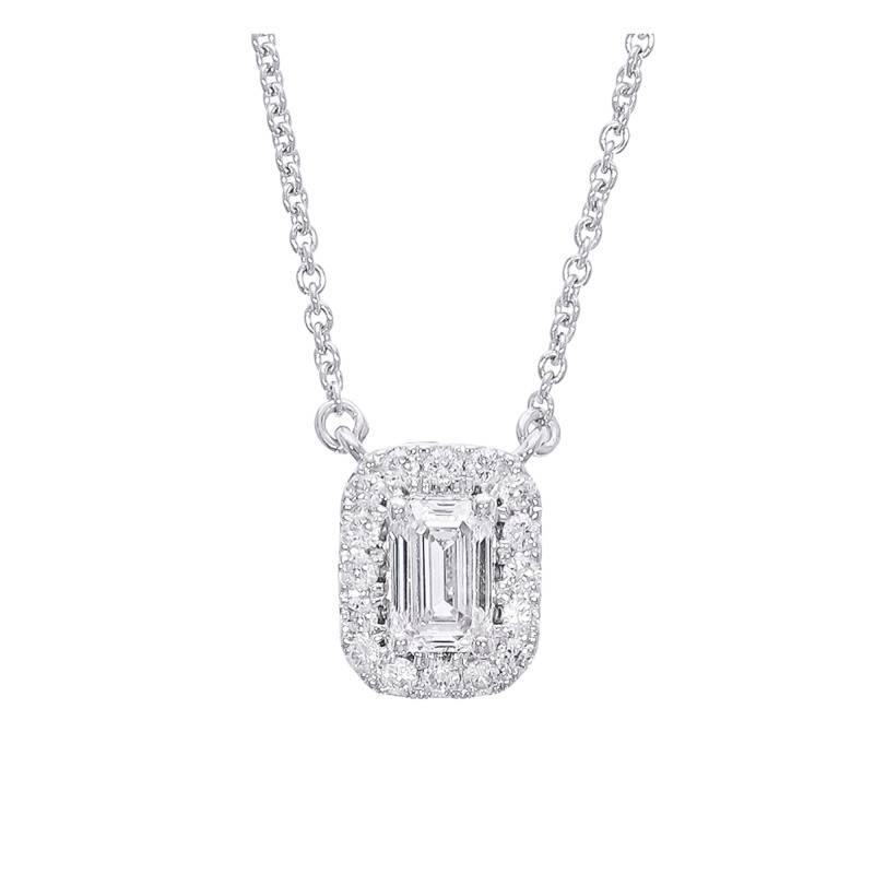 Collier en Or Blanc 750 & Diamants de Synthèse 0,40 ct, Longueur de 40 cm à 42 cm - Diamond Lady