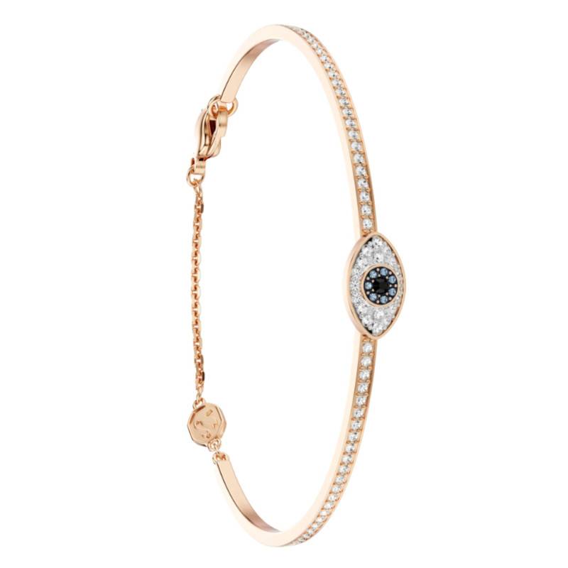Symbolica Eye 18K Rose Gold Bangle, Length 15.50 to 18.00 cm - Swarovski