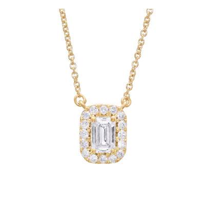 Collier en Or Jaune 750 & Diamants de Synthèse 0,40 ct, Longueur de 40 cm à 42 cm - Diamond Lady