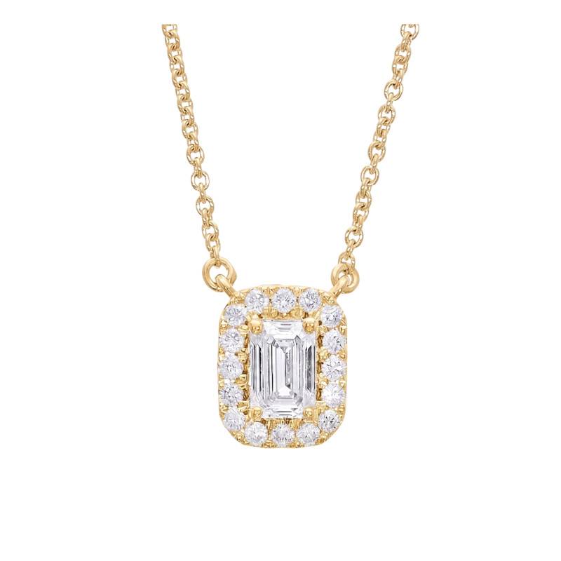 750/1000 Yellow Gold & Lab-Grown Diamond Necklace 0.40 ct, 40 cm to 42 cm - Diamond Lady