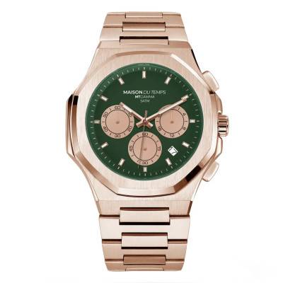 Montre MTGamma Chronographe Vert Rose Gold Acier 430-A - Maison du Temps