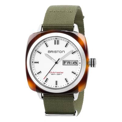 Montre Clubmaster Sport Acétate vert Nato cadran blanc - Briston