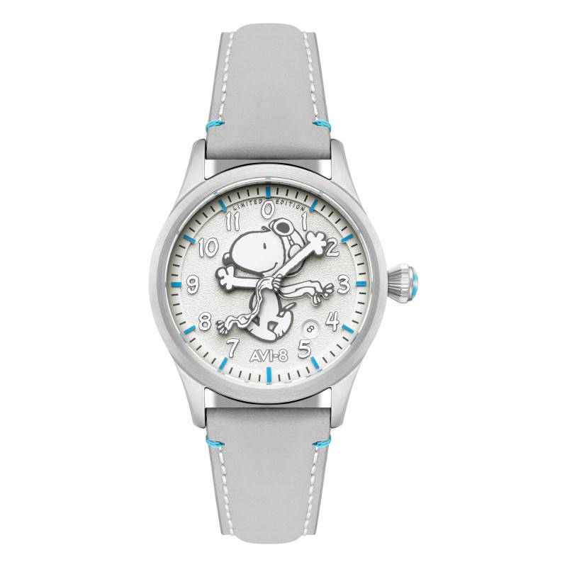 Flyboy Engineer Automatic Peanuts Snoopy Flying ACE Monotone Cloud Cover Watch Limited Edition AV-4156-01 - Avi-8