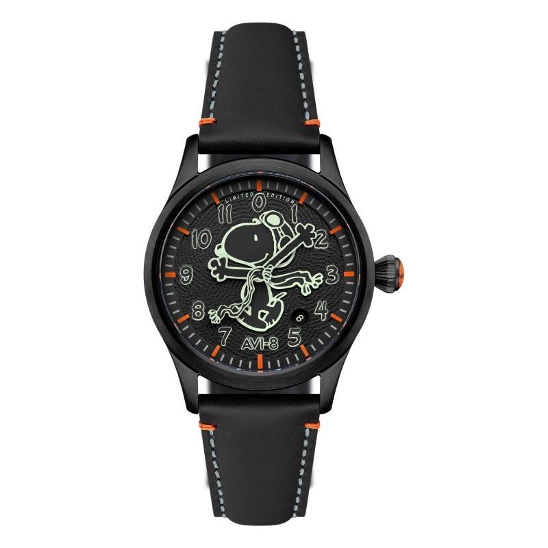Montre Flyboy Engineer Automatic Peanuts Snoopy Flying ACE Monotone Obsidian Ace Limited Edition AV-4156-02 - Avi-8