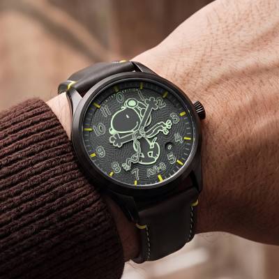 Montre Flyboy Engineer Automatic Peanuts Snoopy Flying ACE Monotone Grey Glider Limited Edition AV-4156-03 - Avi-8