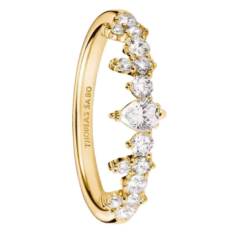 Gold-Plated Metal & White Cubic Zirconia Midnight Sky Ring - TR2552-M01-14 - Thomas Sabo