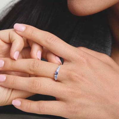 925/1000 Silver, Blue Crystal & Cubic Zirconia Midnight Sky Ring - TR2551-166-1 - Thomas Sabo