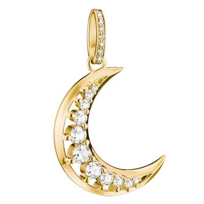 Pendentif Midnight Sky Lune en Métal Doré & Oxydes de Zirconium Blancs - PE1020-M01-14 - Thomas Sabo