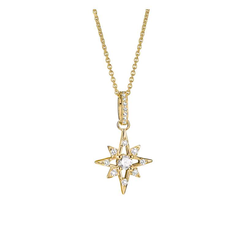 Collier Midnight Sky Étoile en Métal Doré & Oxydes de Zirconium Blancs, Longueur de 45 cm à 50 cm - KE2394-M01-14 - Thomas Sabo