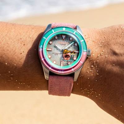 Fleuss Automatic Grey Stainless Steel Watch SpongeBob SquarePants Shell Mates Gary The Grey Limited Edition 43mm SP-5160-04 - Spinnaker