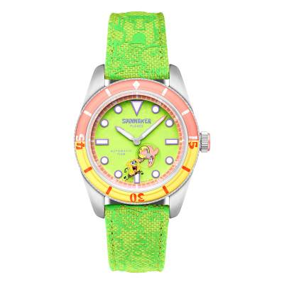 Fleuss Automatic Green Stainless Steel Watch SpongeBob SquarePants Shell Mates Patrick Limited Edition 43mm SP-5160-06 - Spinnaker