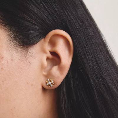 Midnight Sky Star Gold-Plated Metal & White Cubic Zirconia Stud Earrings - H2380-M01-14 - Thomas Sabo